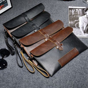 Men's retro leather men's clutch