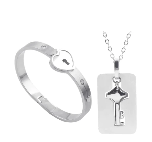 Stainless Steel Love Lock Bracelet Set With Key Bangles 2022 Perfect Couple  Gift From Sihuai05, $8.05 | DHgate.Com
